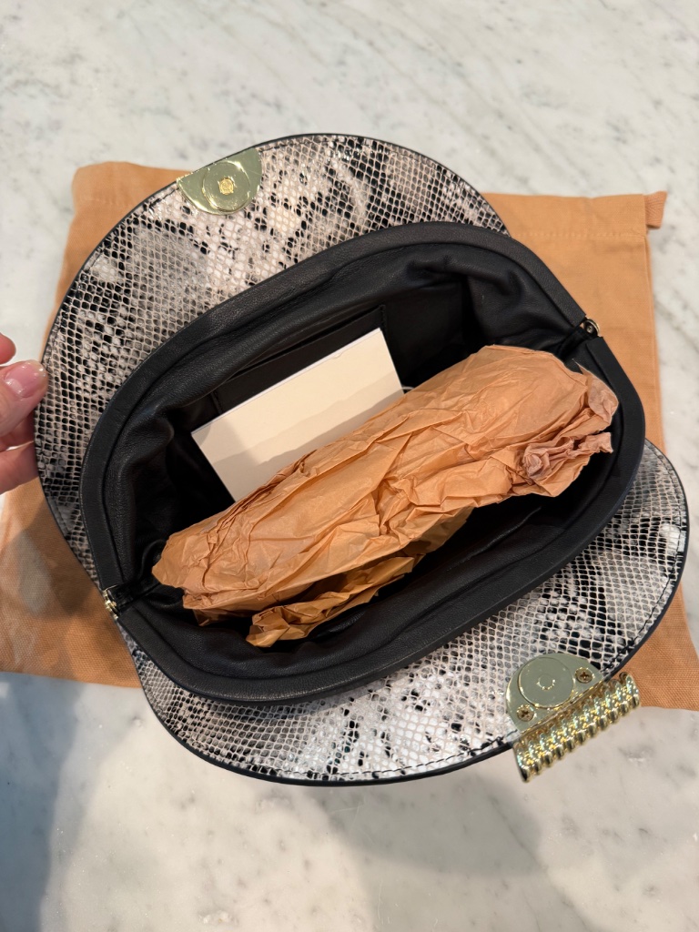 Nwt Studio Amelia Zamora Clutch Bag In Python-Print Leather — image 4 of 5
